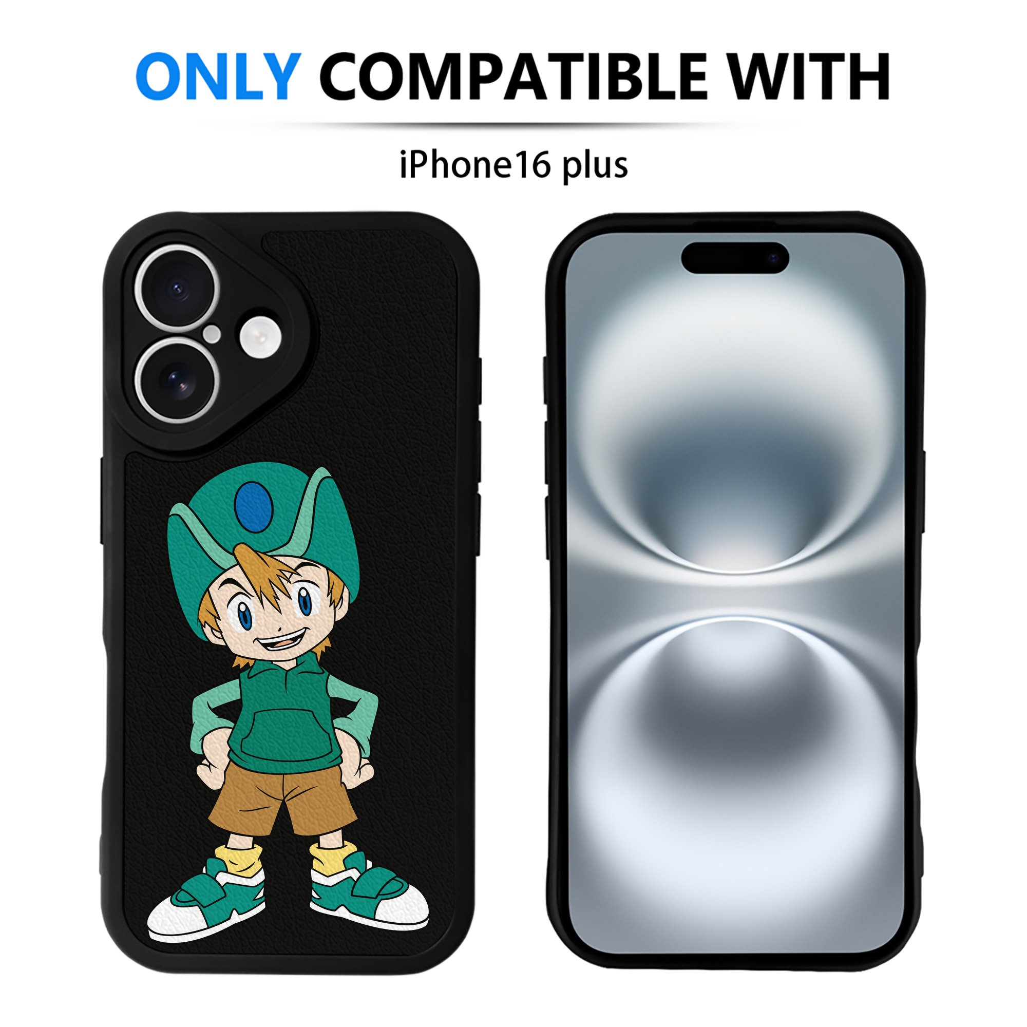 （画像用） Digimon デジタルモンスター/デジモン 【iPhone 16シリーズ対応】シリコンスマホケース（レザー調） 材質：シリコン